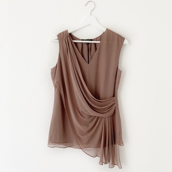 Cynthia Steffe Tops - Cynthia Steffe Brown Light Taupe Silk Beliz Blouse